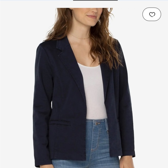 NWT Liverpool Navy Stretch Twill Blazer, size M - Picture 2 of 7